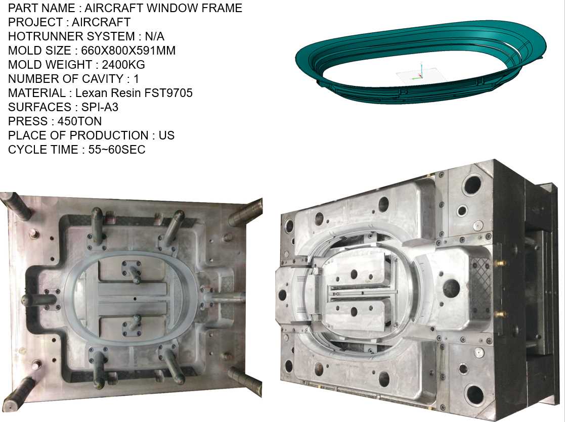 AIRCRAFT WINDOW FRAME MOLD 飛機窗框模具